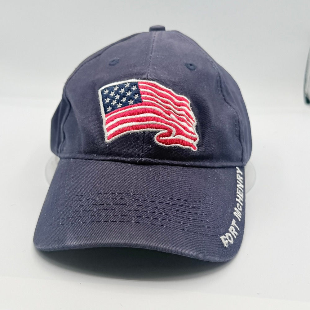Hill Corp Fort McHenry Baseball Cap Unisex OSFM Navy Blue Good USA Flag Hat